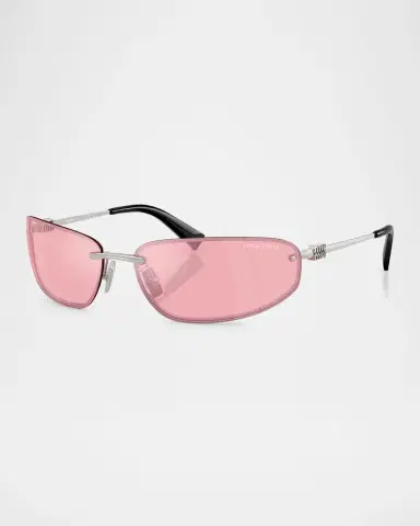 Miu Miu A50S Rimless Oval Metal Sunglasses | Thumbnail 2 Miu Miu A50S Rimless Oval Metal Sunglasses | Thumbnail 2
