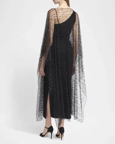 Giorgio Armani Crystal Embellished Sheer Long Cape | Thumbnail 3