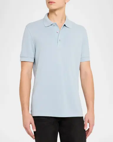 TOM FORD Men 's Lyocell Pique Polo Shirt | Thumbnail 4 TOM FORD Men 's Lyocell Pique Polo Shirt | Thumbnail 4