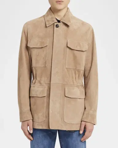 Brioni Men's Suede Field Jacket | Thumbnail 2 Brioni Men's Suede Field Jacket | Thumbnail 2