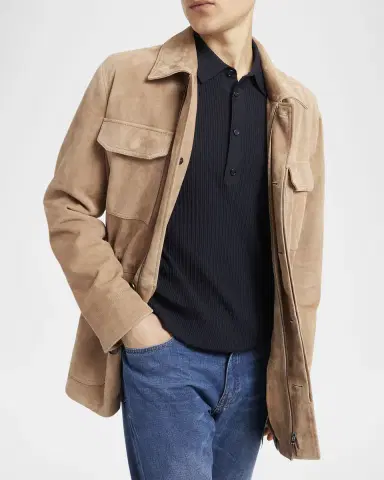 Brioni Men's Suede Field Jacket | Thumbnail 5 Brioni Men's Suede Field Jacket | Thumbnail 5