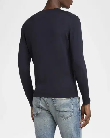 Tom Ford Men's Fine Gauge Wool Crewneck Sweater | Thumbnail 3 Tom Ford Men's Fine Gauge Wool Crewneck Sweater | Thumbnail 3