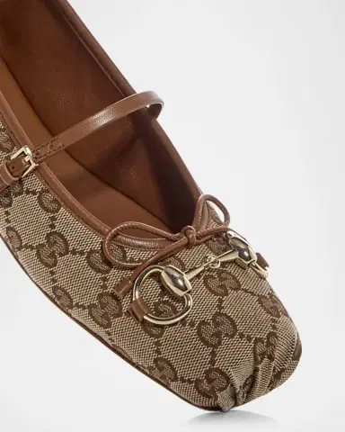Gucci GG Canvas Horsebit Ballerina Flats | Thumbnail 4