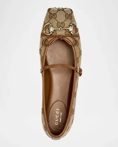 Gucci GG Canvas Horsebit Ballerina Flats | Thumbnail 5
