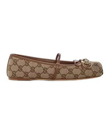Gucci GG Canvas Horsebit Ballerina Flats | Thumbnail 1