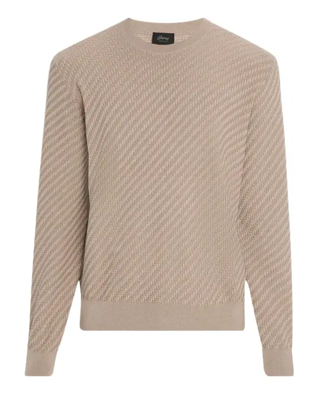 Men 's Basketweave Crew Sweater