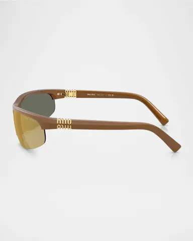 Miu Miu A02S Semi-Rimless Oval Plastic Sunglasses | Thumbnail 2 Miu Miu A02S Semi-Rimless Oval Plastic Sunglasses | Thumbnail 2