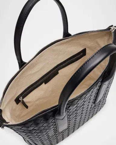 Bottega Veneta Men 's Intrecciato Zip North-South Tote Bag | Thumbnail 4