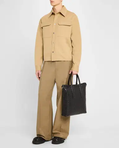 Bottega Veneta Men 's Intrecciato Zip North-South Tote Bag | Thumbnail 5