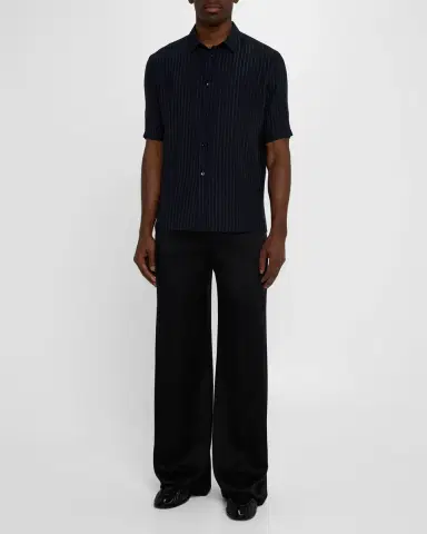 Saint Laurent Men's Tonal Stripe Button-Down Shirt | Thumbnail 2