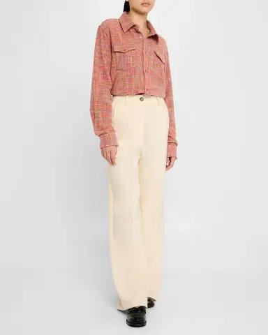God’s True Cashmere Flower Space Dye Tartan Cashmere Shirt Jacket | Thumbnail 2 God’s True Cashmere Flower Space Dye Tartan Cashmere Shirt Jacket | Thumbnail 2