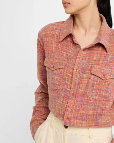 God’s True Cashmere Flower Space Dye Tartan Cashmere Shirt Jacket | Thumbnail 5 God’s True Cashmere Flower Space Dye Tartan Cashmere Shirt Jacket | Thumbnail 5