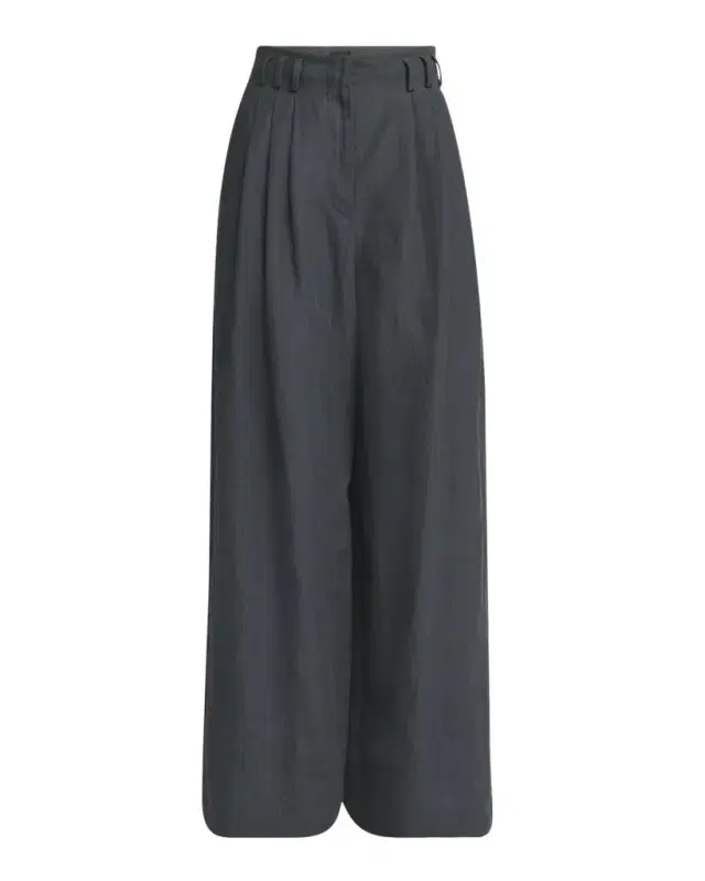 Giorgio Armani Pleated Wide-Leg Linen Trousers
