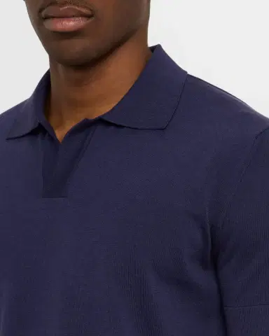 Brioni Men's Cotton-Silk Johnny Collar Polo Sweater | Thumbnail 5 Brioni Men's Cotton-Silk Johnny Collar Polo Sweater | Thumbnail 5