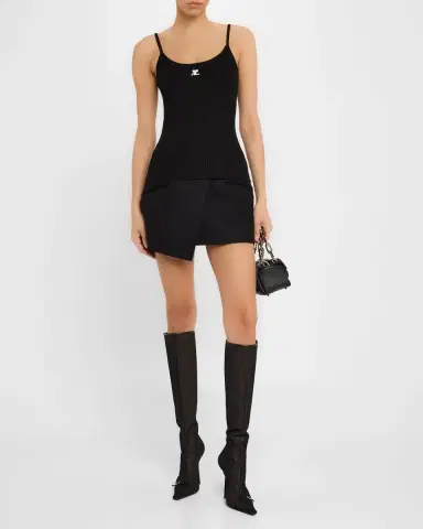 Courreges Logo Ribbed Knit Tank Top | Thumbnail 2
