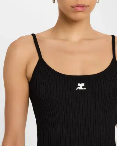 Courreges Logo Ribbed Knit Tank Top | Thumbnail 5