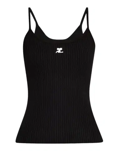 Courreges Logo Ribbed Knit Tank Top | Thumbnail 1