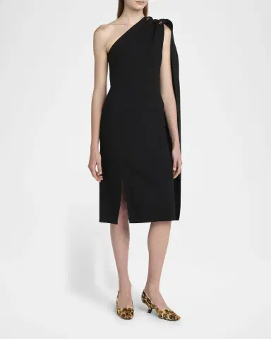 Bottega Veneta One-Shoulder Drape Slit Dress | Thumbnail 4 Bottega Veneta One-Shoulder Drape Slit Dress | Thumbnail 4