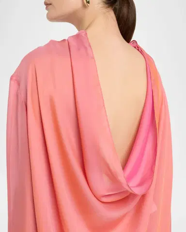 Giorgio Armani Iridescent Chiffon Cowl Backless Tunic | Thumbnail 5