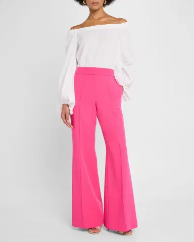 Milly Nash High-Rise Wide-Leg Cady Pants | Thumbnail 2