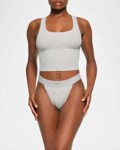 Skims Cotton Rib Cropped Tank | Thumbnail 2
