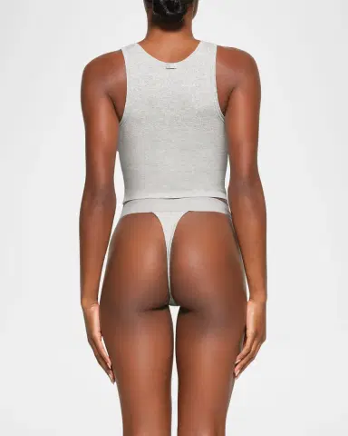 Skims Cotton Rib Cropped Tank | Thumbnail 3