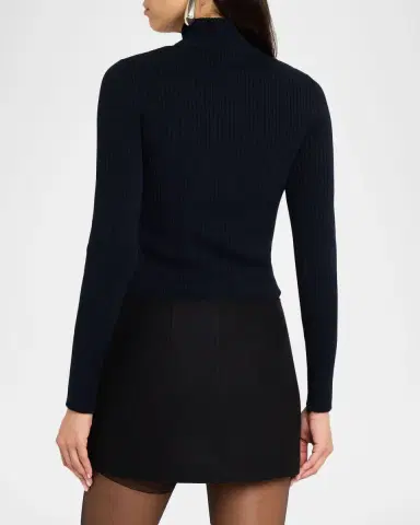 Courreges Turtleneck Long-Sleeve Rib Sweater | Thumbnail 3