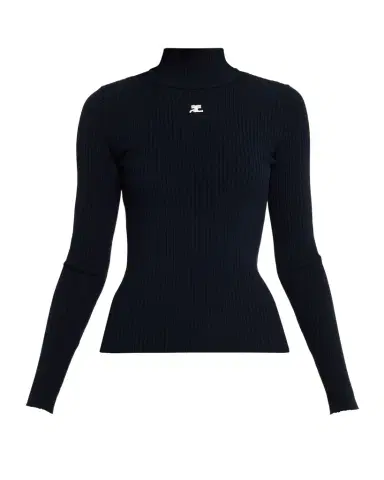 Courreges Turtleneck Long-Sleeve Rib Sweater | Thumbnail 1