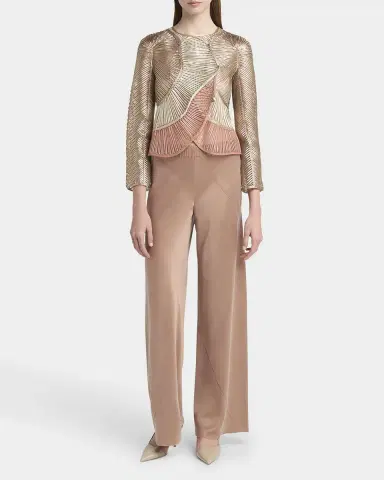Giorgio Armani Metallic Soutache Two-Tone Leather Jacket | Thumbnail 2