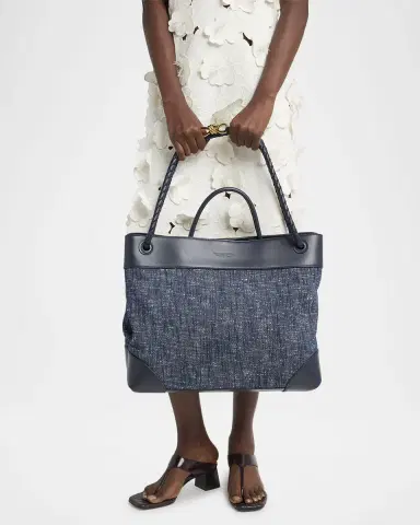 Bottega Veneta Large Andiamo Denim Boucle Crossbody Bag | Thumbnail 2