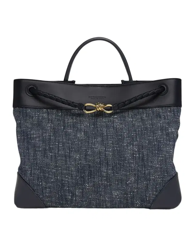 Bottega Veneta Large Andiamo Denim Boucle Crossbody Bag