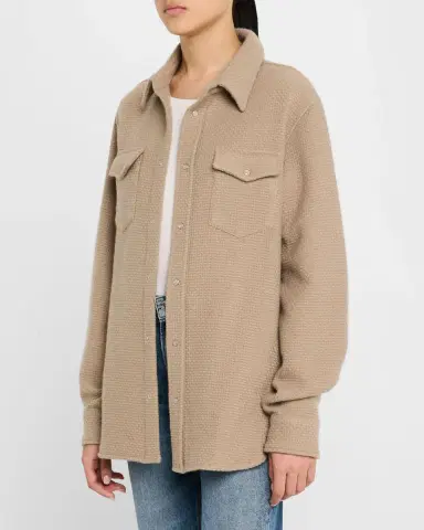 God’s True Cashmere Smoke Waffle Cashmere Shirt Jacket | Thumbnail 4 God’s True Cashmere Smoke Waffle Cashmere Shirt Jacket | Thumbnail 4