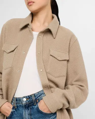 God’s True Cashmere Smoke Waffle Cashmere Shirt Jacket | Thumbnail 5 God’s True Cashmere Smoke Waffle Cashmere Shirt Jacket | Thumbnail 5