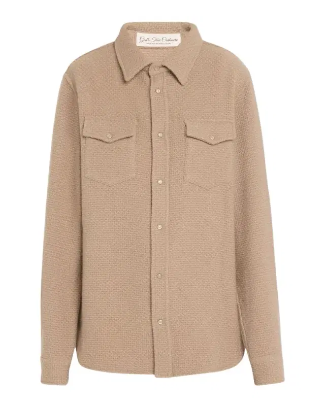 God 's True Cashmere Smoke Waffle Cashmere Shirt Jacket