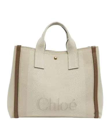 Chloé Large Carry Tote Bag in Jacquard Canvas | Thumbnail 1 Chloé Large Carry Tote Bag in Jacquard Canvas | Thumbnail 1