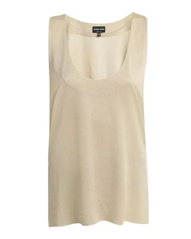 Giorgio Armani Chain-Necklace Scoop-Neck Shiny Viscose Jersey Tank Top