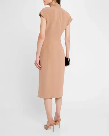 Giorgio Armani Cap-Sleeve Cupro Wrap Midi Dress | Thumbnail 3 Giorgio Armani Cap-Sleeve Cupro Wrap Midi Dress | Thumbnail 3