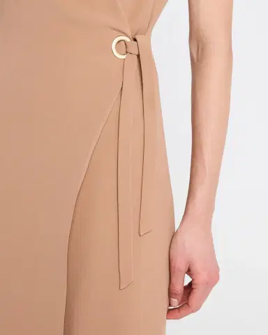 Giorgio Armani Cap-Sleeve Cupro Wrap Midi Dress | Thumbnail 5 Giorgio Armani Cap-Sleeve Cupro Wrap Midi Dress | Thumbnail 5