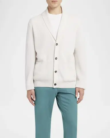 Brioni Men 's Cashmere and Wool Ribbed Cardigan | Thumbnail 2