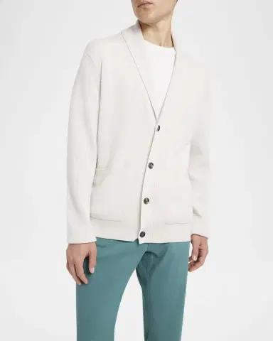 Brioni Men 's Cashmere and Wool Ribbed Cardigan | Thumbnail 4