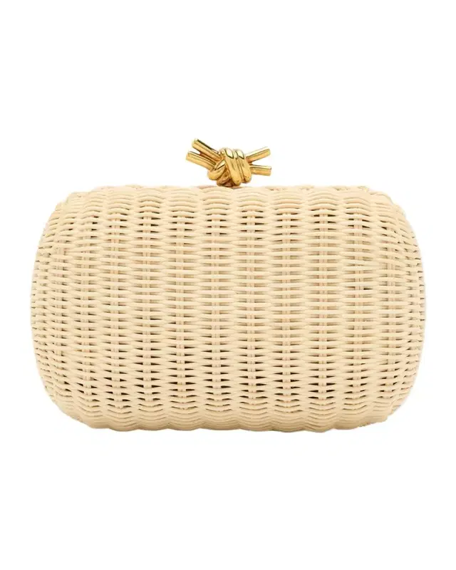 Knot Chain Rattan Crossbody Bag