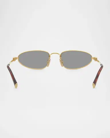 Miu Miu Logo Metal Oval Sunglasses | Thumbnail 4
