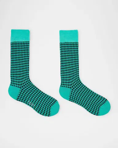 Paul Smith Men's James Houndstooth Gingham Crew Socks | Thumbnail 2 Paul Smith Men's James Houndstooth Gingham Crew Socks | Thumbnail 2