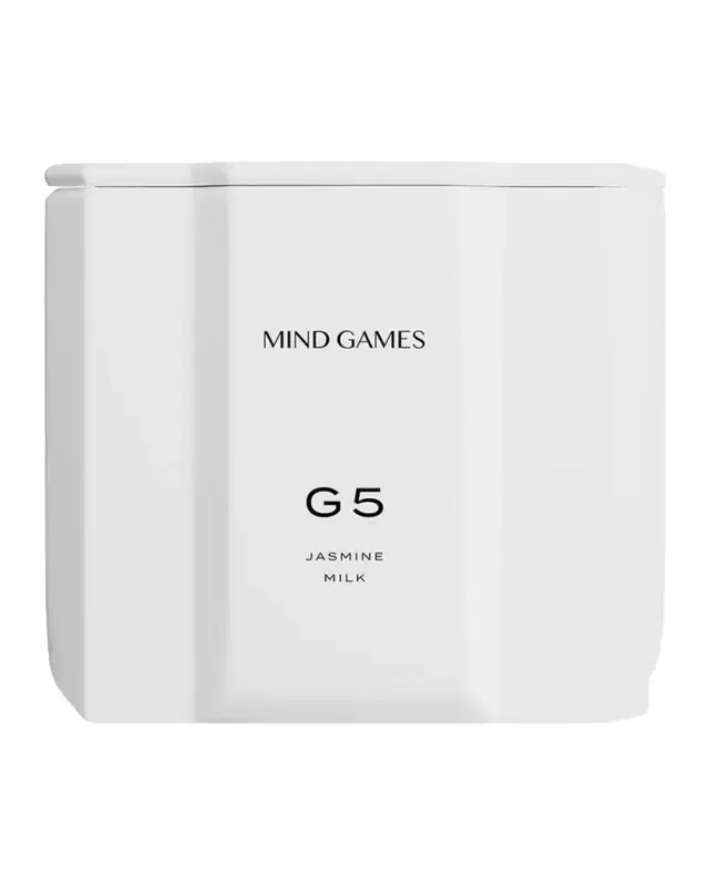 MIND GAMES G5 White Knight Jasmine Milk Luxury Candle, 10 oz.