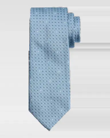 Brioni Men's Geometric Jacquard Silk Tie | Thumbnail 2
