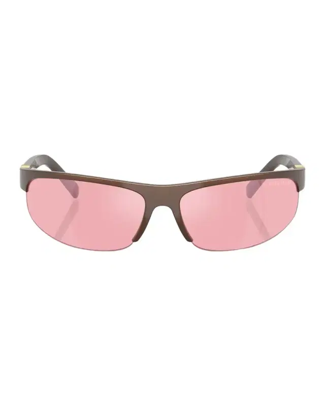 Miu Miu A02S Semi-Rimless Oval Plastic Sunglasses