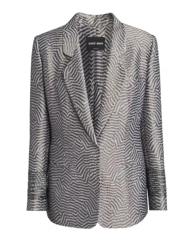 Giorgio Armani Animalier Silk Jacquard Single-Breasted Blazer Jacket | Thumbnail 1