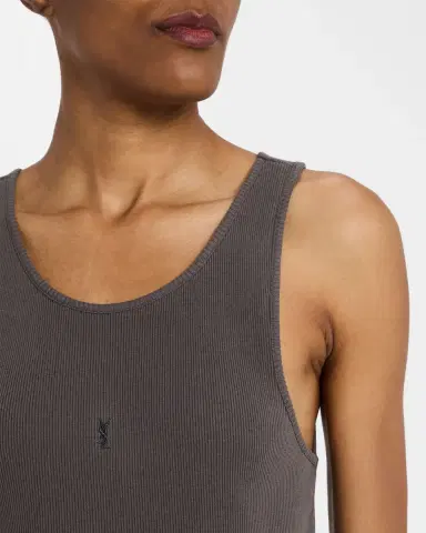 Saint Laurent YSL Embroidered Tank Top | Thumbnail 5 Saint Laurent YSL Embroidered Tank Top | Thumbnail 5