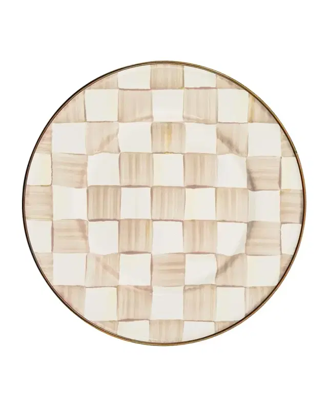 MacKenzie-Childs Mocha Check Salad Plate