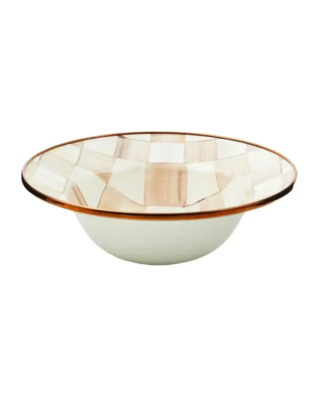 MacKenzie-Childs Mocha Check Breakfast Bowl
